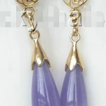 Высокое качество, прекрасный подарок Для женщин натуральные длинные висячие 8*21 мм Прямая поставка; Цвет Фиолетовый, бледно-лиловый, Серьги с драгоценными камнями пост j228 для Для женщин ювелирные изделия