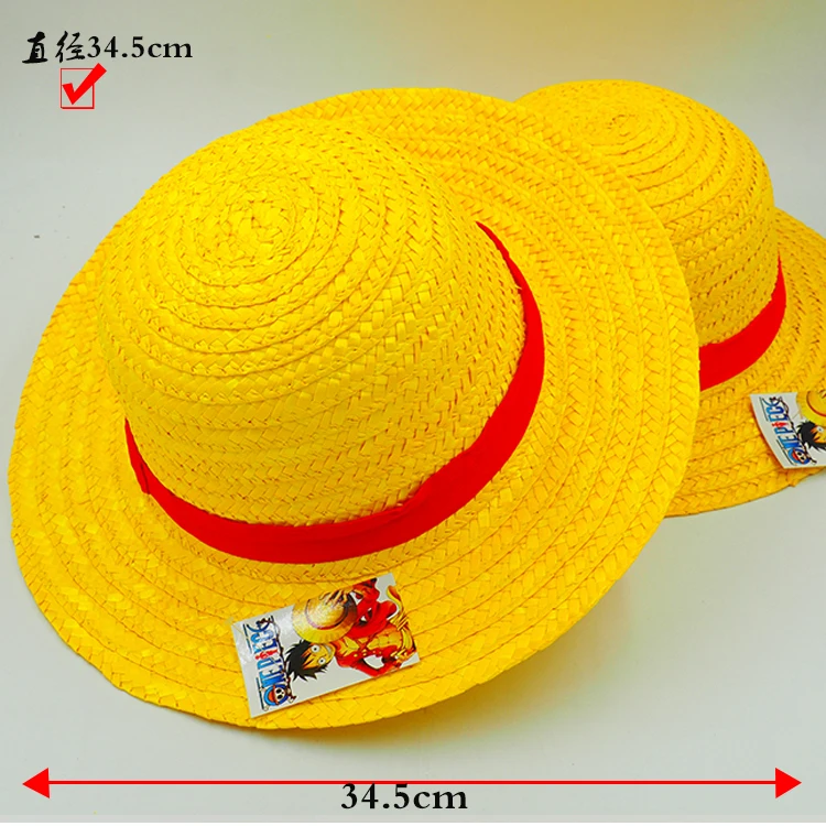 Луффи Аниме Косплей соломенная шляпа Луффи D-1455 - Цвет: Yellow 35cm