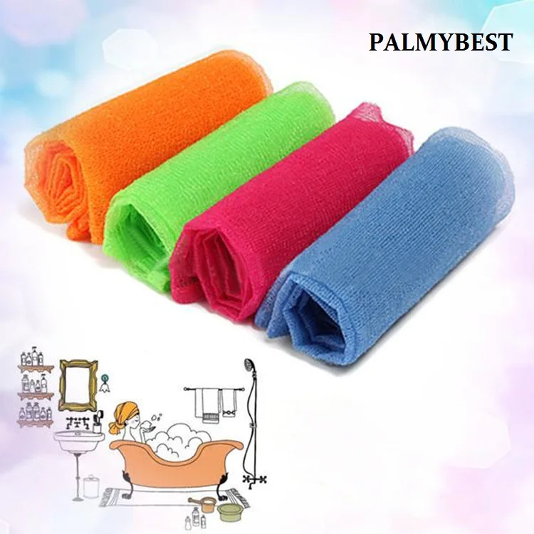 Нейлоновое жесткое банное полотенце, мочалка, трикотажная нейлоновая ткань, 6 цветов, банное полотенце для душа, чистящее полотенце, 2 шт
