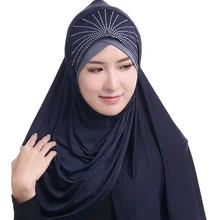12 шт./лот) Стразы один peice мусульманский хиджаб из бисера хиджаб шарф HS108