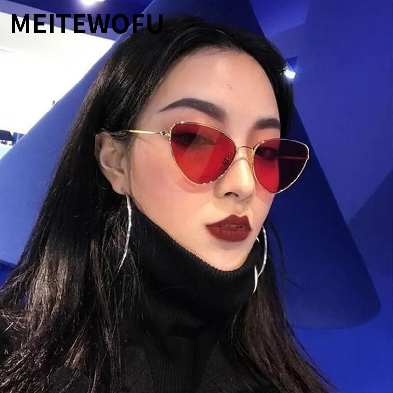 MEITEWOFU классические оттенки брендовая Золотая оправа очки кошачий глаз женские