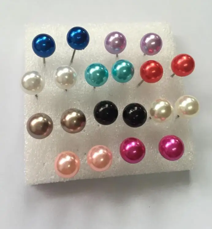 

ey1039 (10 colors) Korean version of the simple white pearl earrings jewelry 8mm round exquisite girls