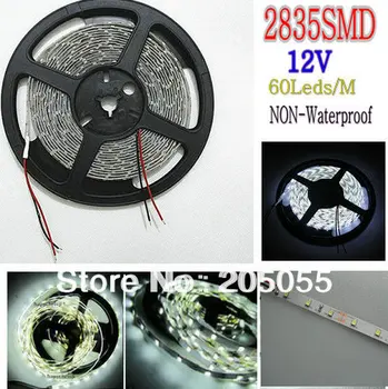 

20pcs/lot 5M High Quality 2835 SMD 300Leds Strip Light non-Waterproof DC 12V 60Leds/m brighter then 3528 light strip -pure White