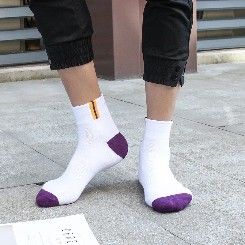 Buy 10 Pairs/lot Men Socks Vertical Stripe Sock Suit