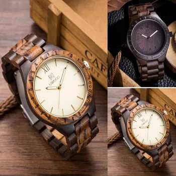 

2018 Men's Natural SandalWood Analog Watch Japan MIYOTA Quartz Movement Wooden Wristwatch Dress Watches For Unisex as Gifts Item
