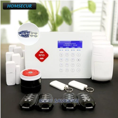 

HOMSECUR App Controlled Wireless GSM LCD RFID Burglar Alarm System with 4 Pet-Immune PIR +5*Door Sensor