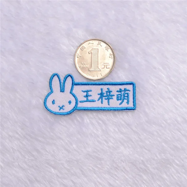 Customized Kids Name stickers Embroidery Iron Sewn on cloth patches - 10