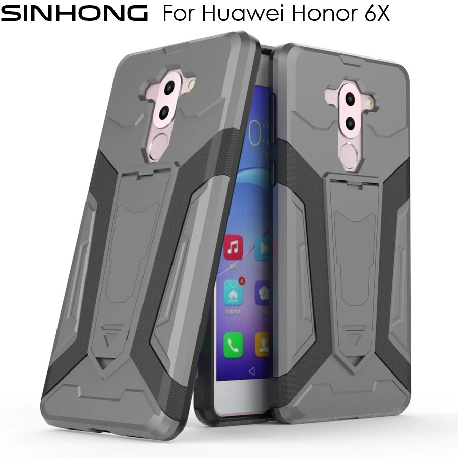Подставки Панцири Телефон чехол для Huawei Honor 6X крышка Жесткий Пластик мягкий