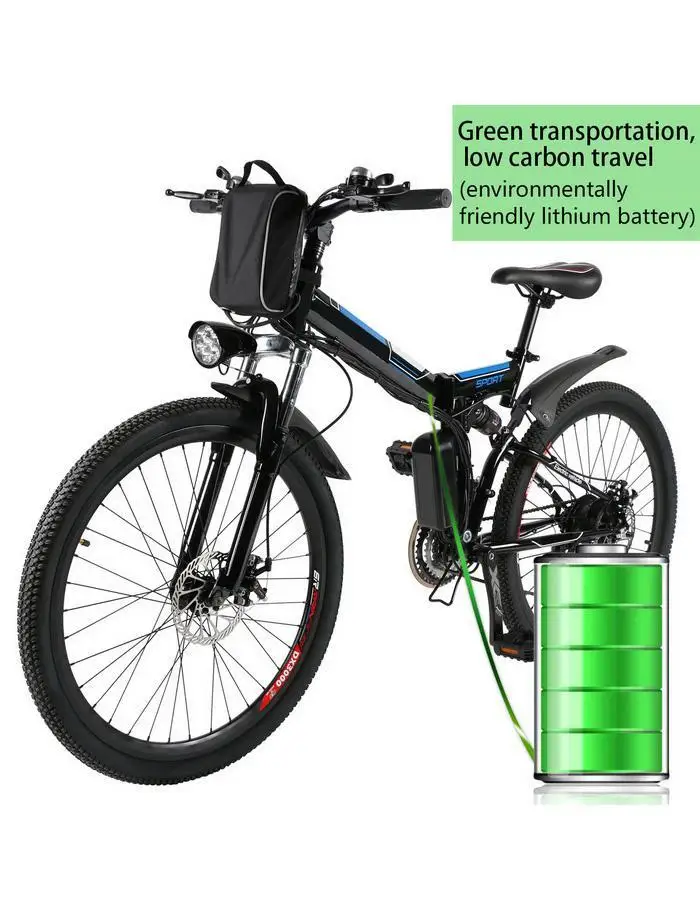 Top 26 inch Electric Bike Bicycle Mountain Bicicleta Full Suspension Alluminium Folding Frame 21Speed Mechanic Brake Road Bicycle 3