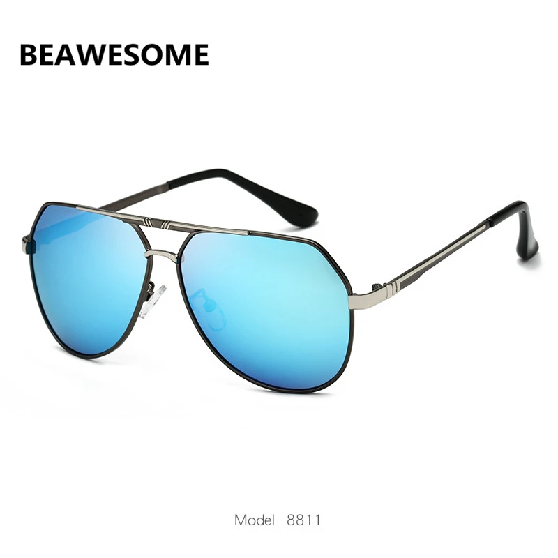 BEAWESOME дизайнерские пилотные Овальные Солнцезащитные очки женские мужские солнцезащитные очки авиационная металлическая рамка Зеркало для вождения женское стекло es