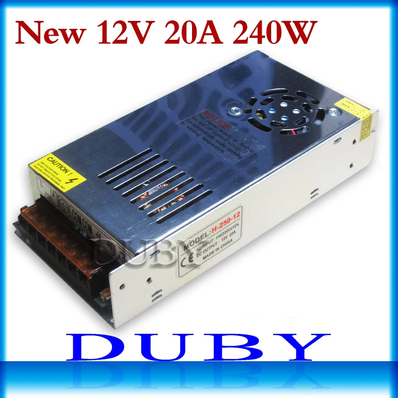 

10piece/lot 2015 New 12V 20A 240W Switching Switch Power Supply Driver for LED Strip Lights AC 110-220V Free Fedex