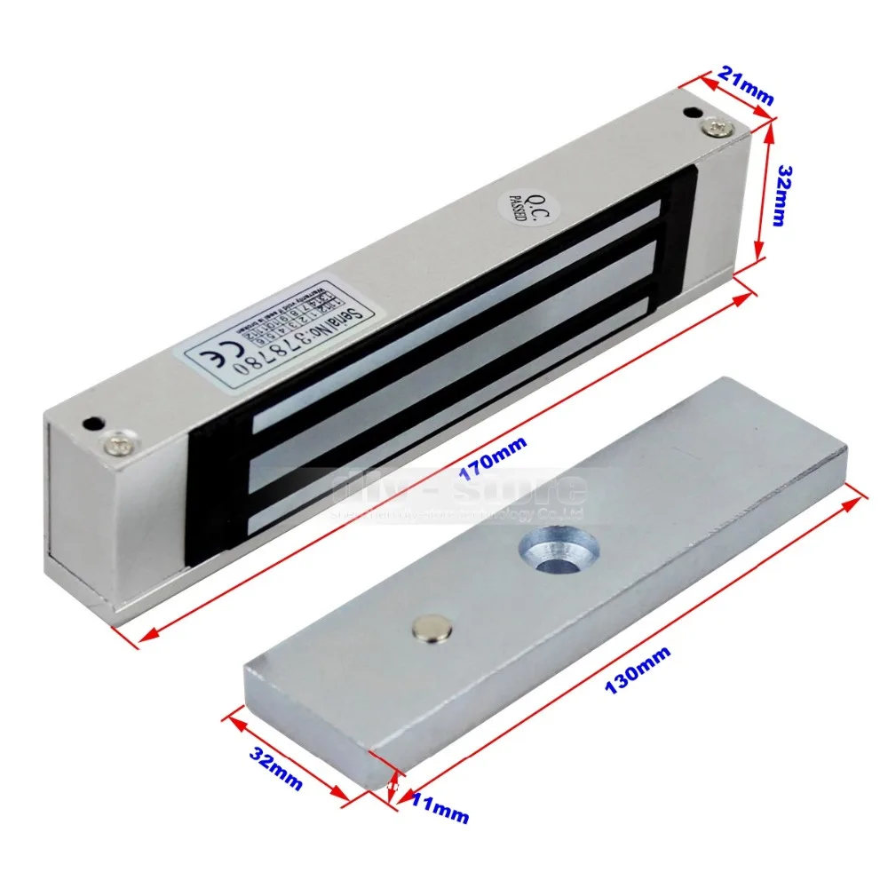 DIYSECUR Электрический магнитный замок 180 кг 350lb удерживающая сила для железа \ стекло \ деревянная система контроля доступа