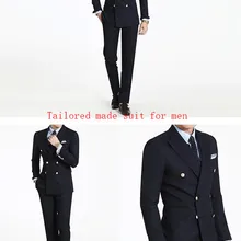 Новые Отличные костюмы на заказ двубортный черный свадебный костюм смокинги свадебные Модные мужские костюмы(пиджак+ брюки+ галстук