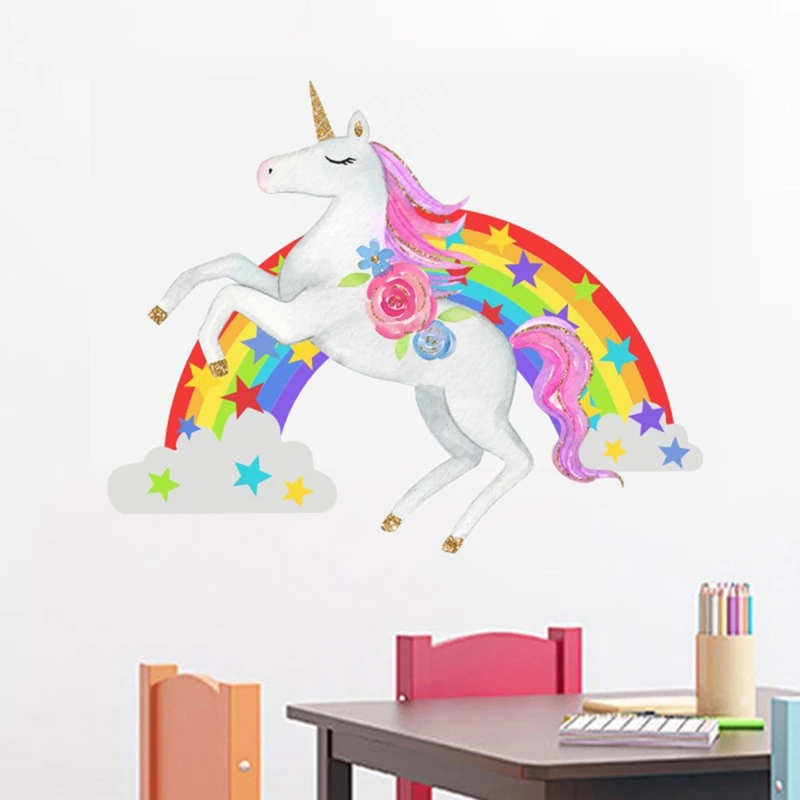 Pegatinas de Pared Unicornio Arcoiris,Pegatinas de Pared Unicornio,Decoraci/ón de Pared de Arcoiris Unicornio,Patr/ón de Unicornio Pegatinas,para Dormitorio Infantiles Habitaci/ón Beb/és Ni/ñas 1