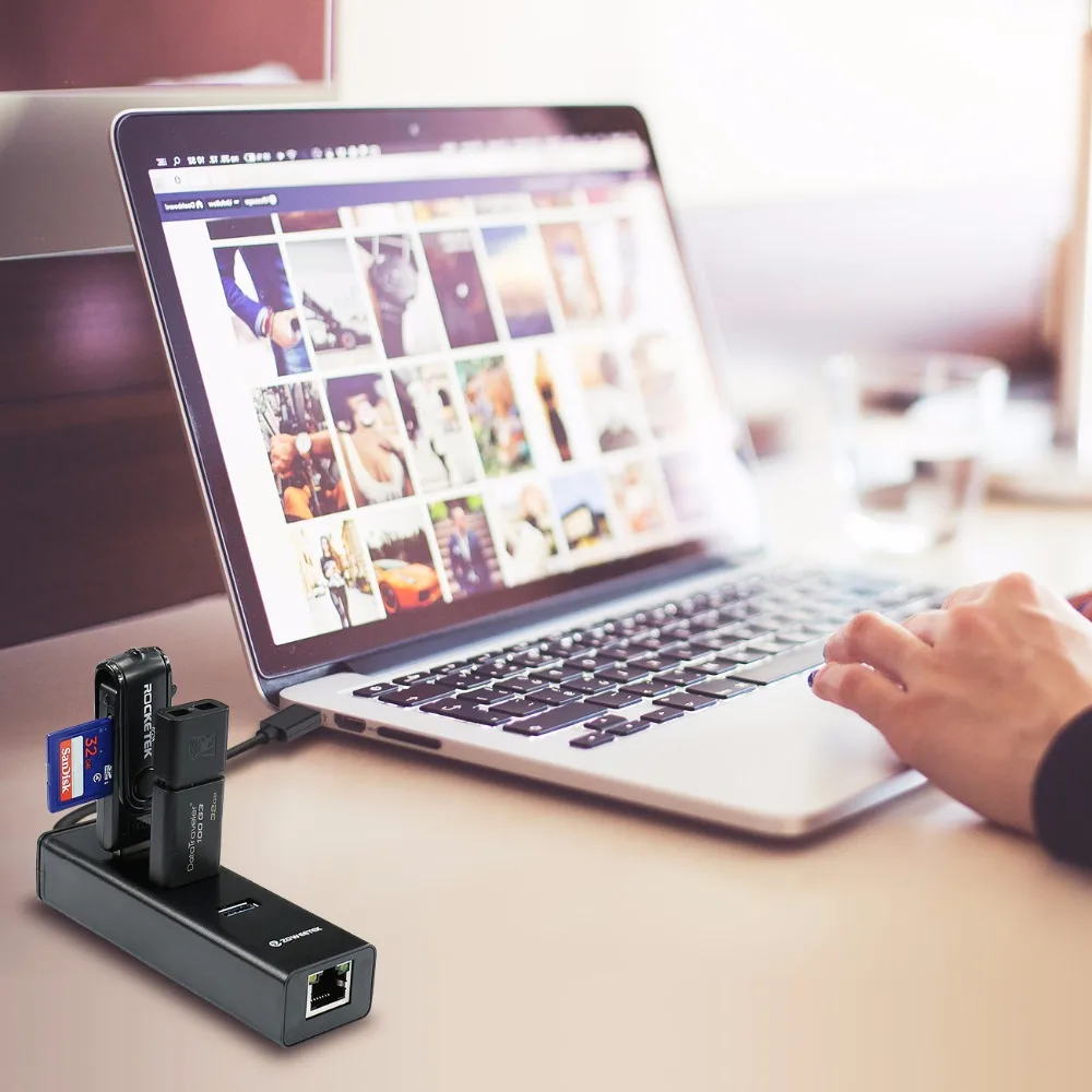 Zoweetek usb-хаб USB 3,0 для RJ45 Gigabit Ethernet Wi-Fi адаптер Lan сетевая карта 10/100/1000 Мбит/сек 3 Порты для Windows XP/7/8/10