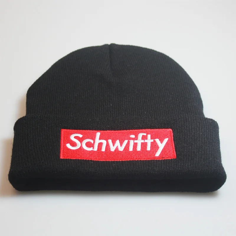 Получите Schwifty Beanie Рик и Морти зимние вязаные шапки Schwifty бренд унисекс теплые Skullies Beanie вышивка лыжные вязаные шапки