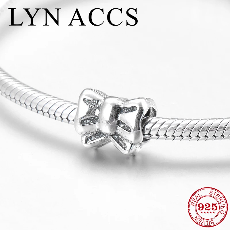 

Lovely bowknot 925 Sterling Silver for sweet girl DIY gift fine Metal Beads Fit Original Pandora Charm Bracelet Jewelry making