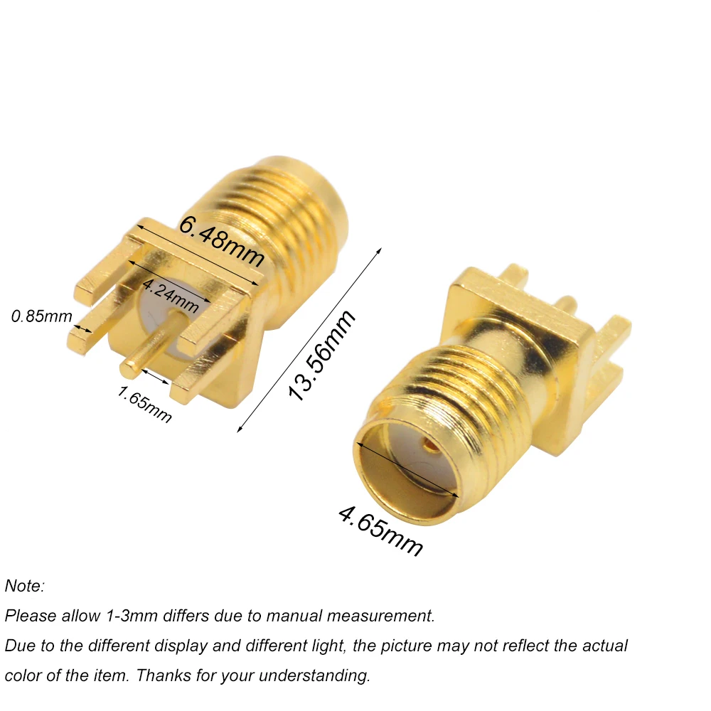 10 шт. 1,6 мм SMA гнездо припоя гайка край PCB клип прямое Крепление позолоченный RF разъем сосуд припоя