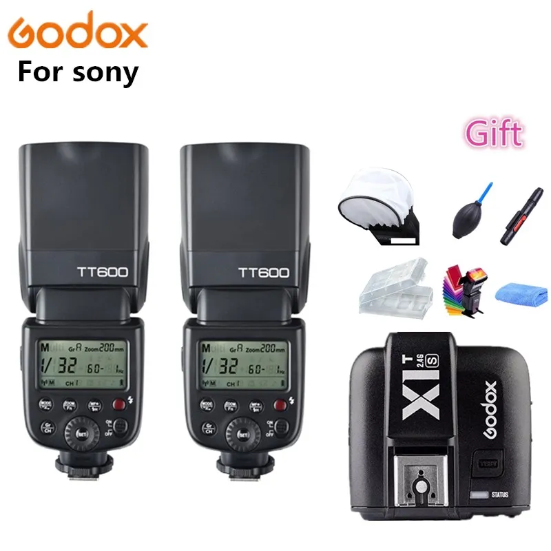 Godox TT600s Cámara Flash Speedlite 2,4G inalámbrico Maestro Esclavo X1T-S HSS TTL para Sony a6000 a7 II III a58 a6500 a6300 a37