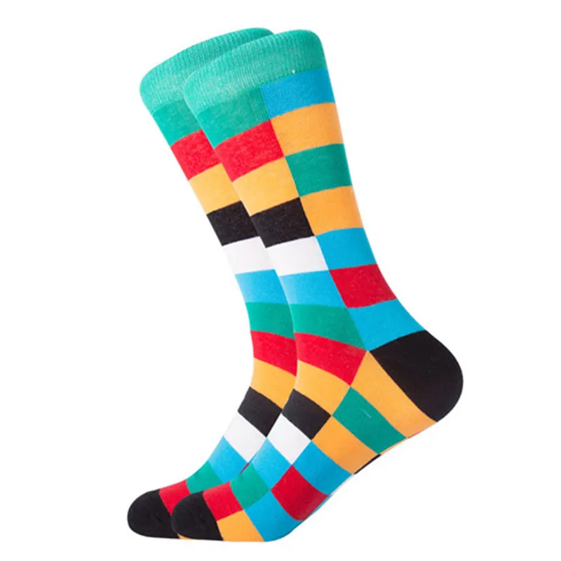 MYORED,, мужские повседневные носки sokken, четыре сезона, в клетку, для банкета, бизнеса, носки для мужчин, повседневная одежда, свадебный подарок
