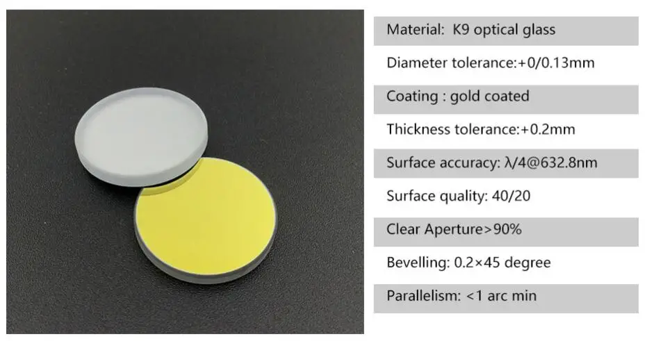 Parameter of K9 reflective mirror