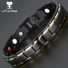LITTLE FROG Men Women Healthy Magnetic Bracelet Titanium Steel Power Therapy Magnets Bangles Lovers Gift 10087 10089