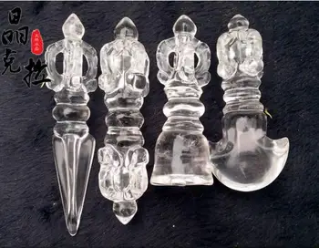 

Seiko carved natural white crystal bell bell adder Jiang Mochu 4pc