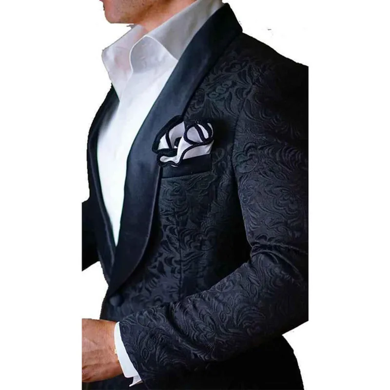 Custom Men's Suits Style white Groomsmen Shawl Lapel Groom Tuxedos Men Suits Wedding Best Man Blazer 2 Pieces(Jacket+Pants - Цвет: Picture Style 9