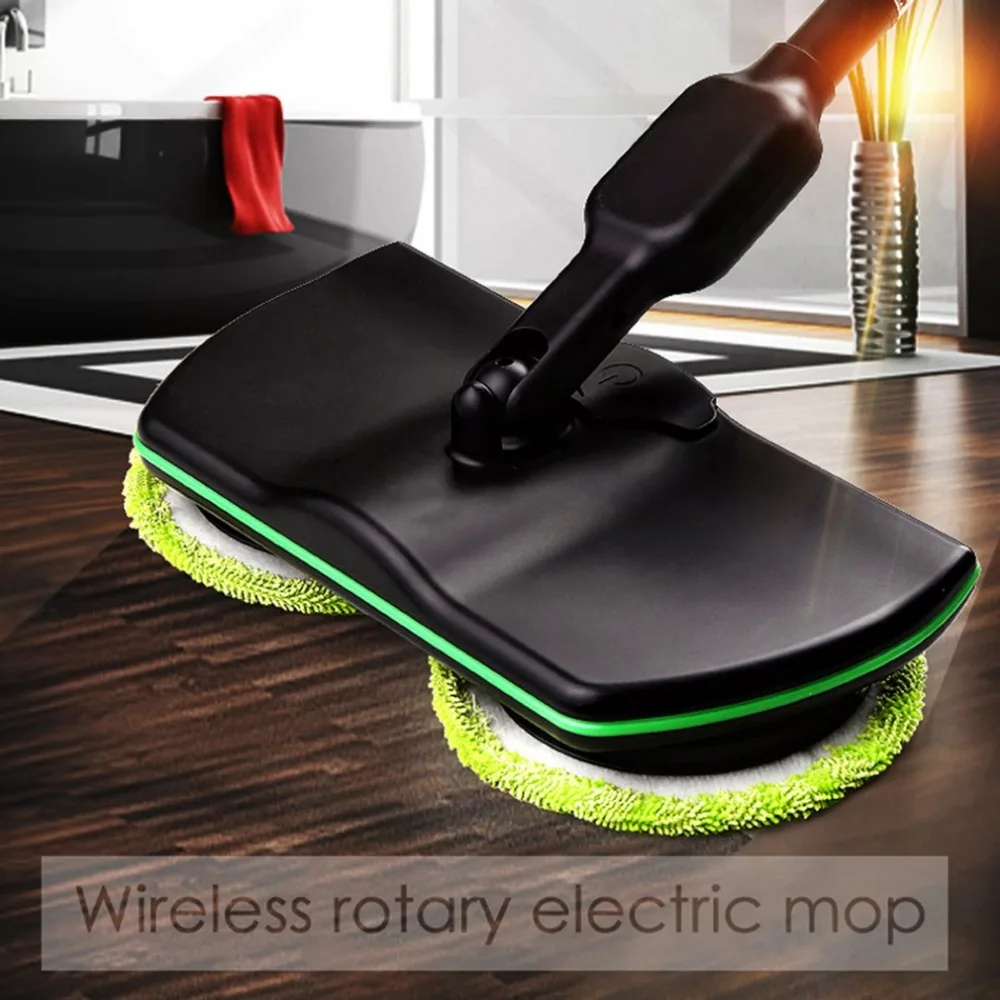 

Rechargeable 360' Rotation Cordless Floor Cleaner Scrubber Polisher Electric Rotary Mop Microfiber Cleaning Mop for Home