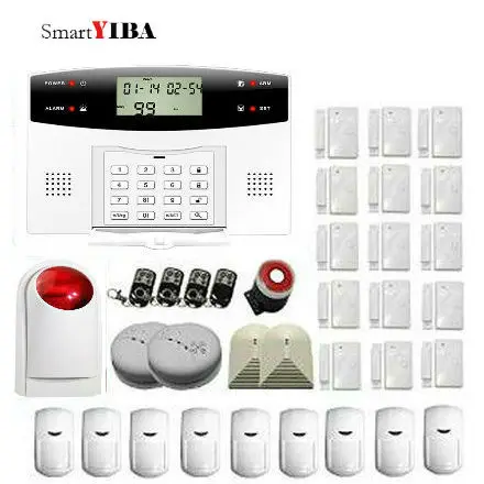 SmartYIBA Russian French Spanish Italian Voice Prompt 433MHz Gas Smoke Fire Sensor Home Security GSM SMS Auto Dial Alarm System