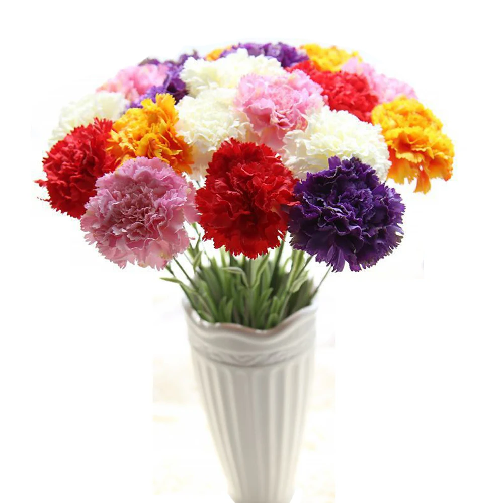 10 шт. искусственные цветы гвоздики шелковые цветы|artificial carnations|flowers home decorationartificial
