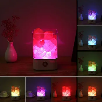 

Himalayan Salt Lamp Rock Natural Crystal Small Ionic Stone Night Bedside Light Atmosphere Lamp Night Light Moon Lamp Decoration