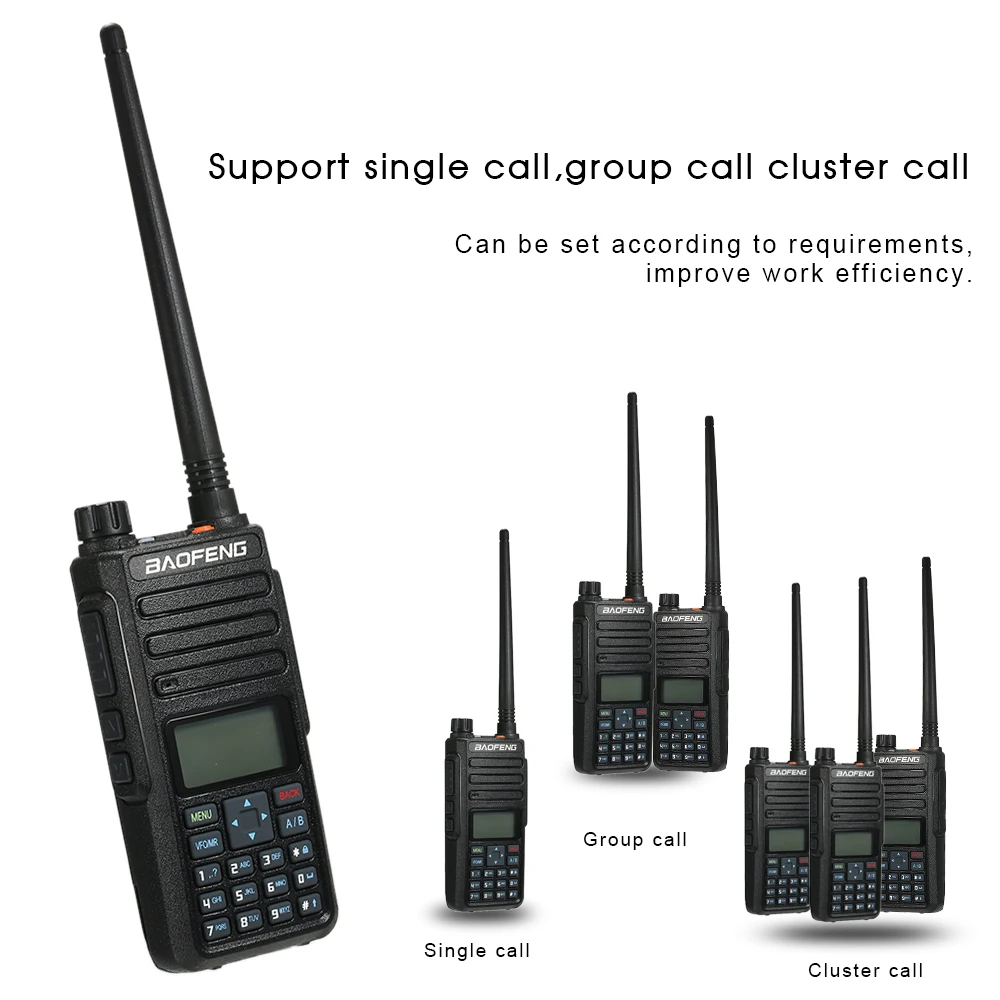 Двухдиапазонная Baofeng VHF/UHF DM-1801 Портативный радио 5 W широкополосного Walkie Talkie Поддержка Сигнализация цифровой сигнализации функция sums