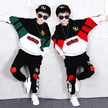 

2 Pcs Boys Clothes set Autumn Clothing Suit Sport Kids Sweatshirts & Haren Pants Outfits vetement garcon For 6 8 10 12 14 Years