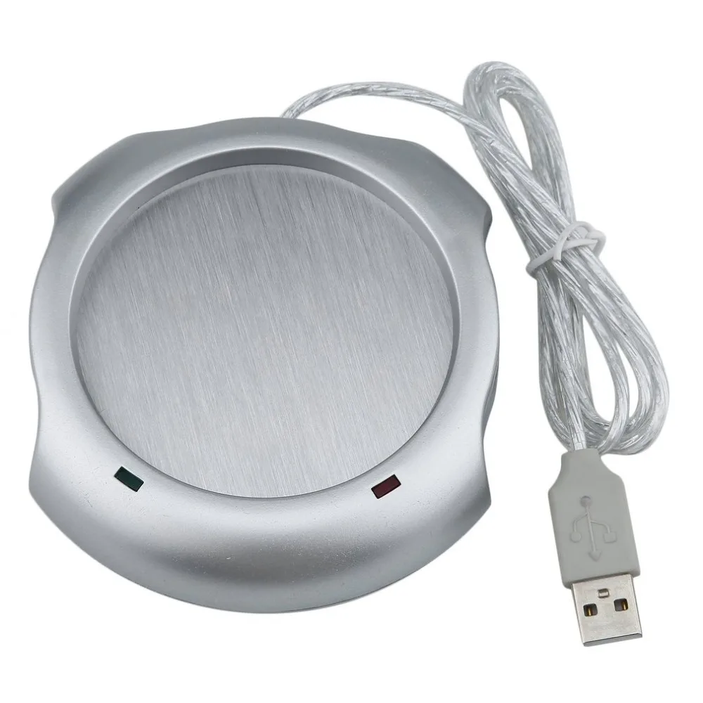 Чашка для напитков серебро 4 порта usb хаб чашка чая кофе кружка грелка 50 градусов