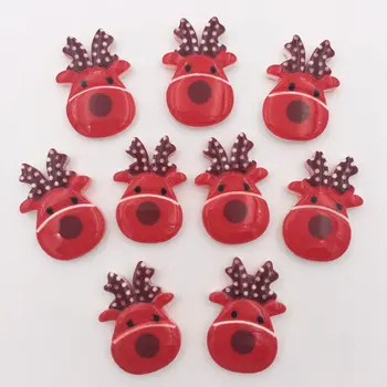 

Resin 10pcs Hand Painting Christmas Deer Flatback Stone/Children Scrapbook Crafts K066