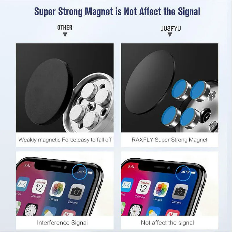 Автомобильный держатель для телефона iPhone XR XS X 7 8 6 магнитный на 360 градусов с