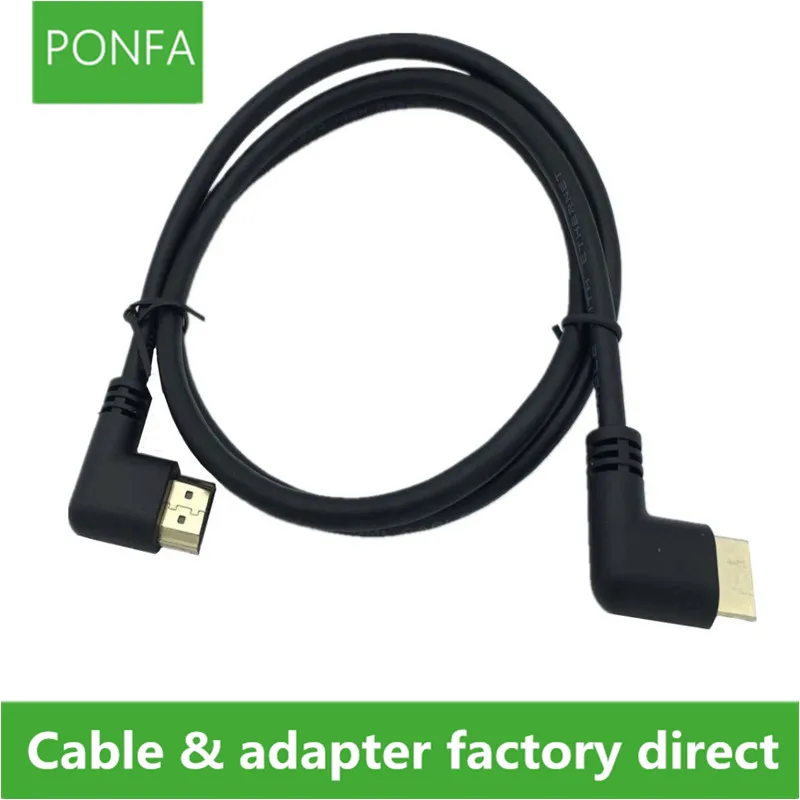 

Left & Right Angled HDMI 2.0 Male to HDMI Right Left Elbow Male extension Cable 15cm 50cm 1m, HDMI 2.0V angle cable 4K*2K @60HZ