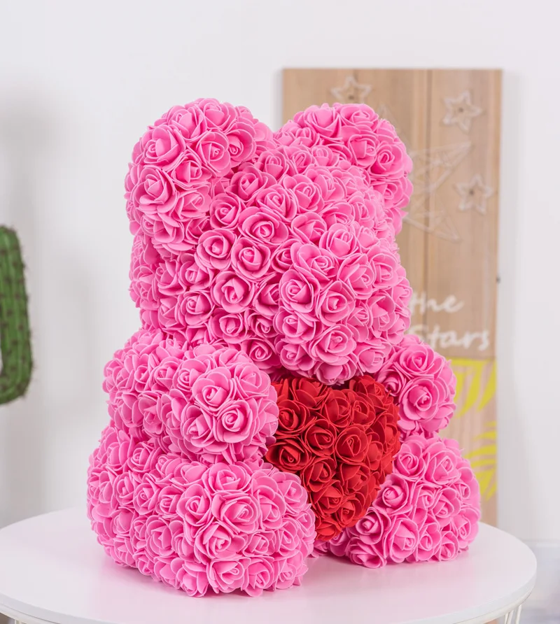 40 см подарок на день Святого Валентина PE розовый медведь держа сердце игрушки чучела полная любви Романтические плюшевые медведи кукла милые подарки подруге