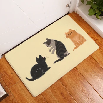 

New Anti-Slip Carpets Cute Cartoon Animal Cat Series Print Mats Bathroom Floor Kitchen Rugs 40X60 50X80 cm