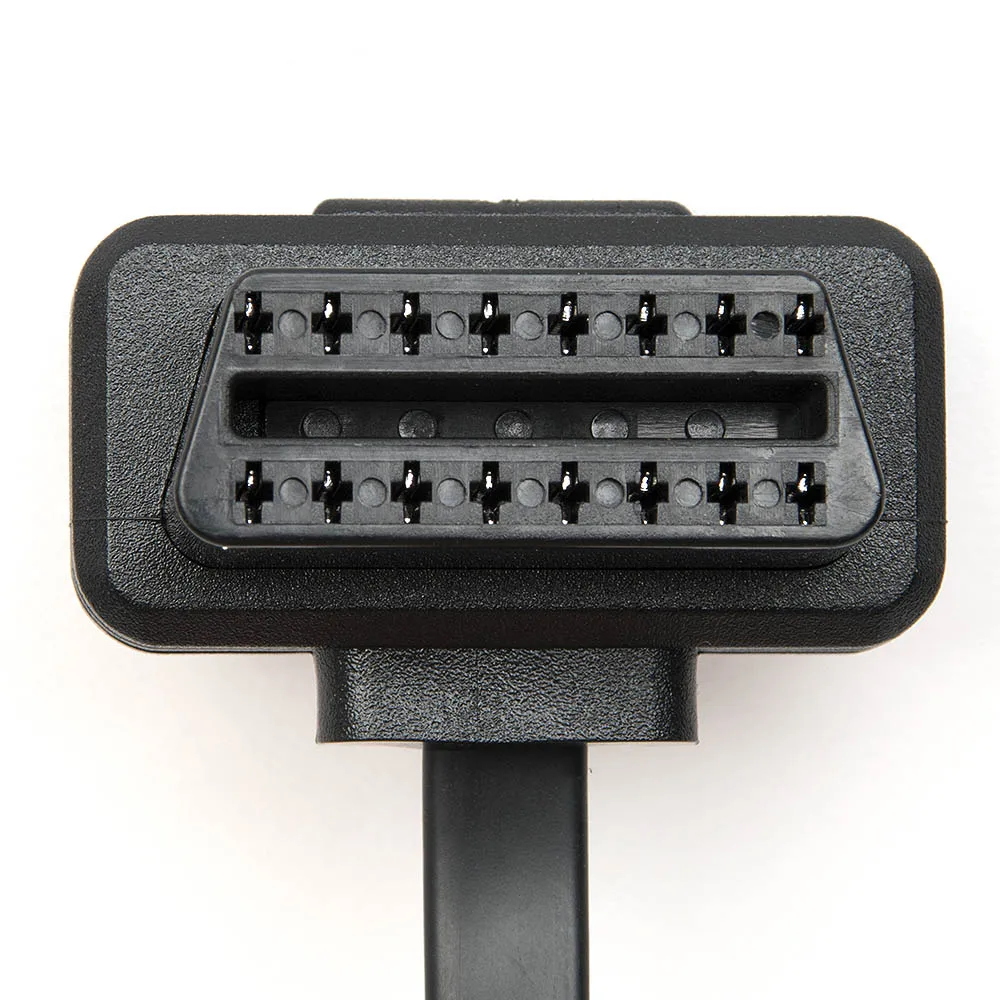 KWOKKER плоский тонкий как лапша OBDII OBD2 16Pin ELM327 от мужчины к женщине расширение локтя