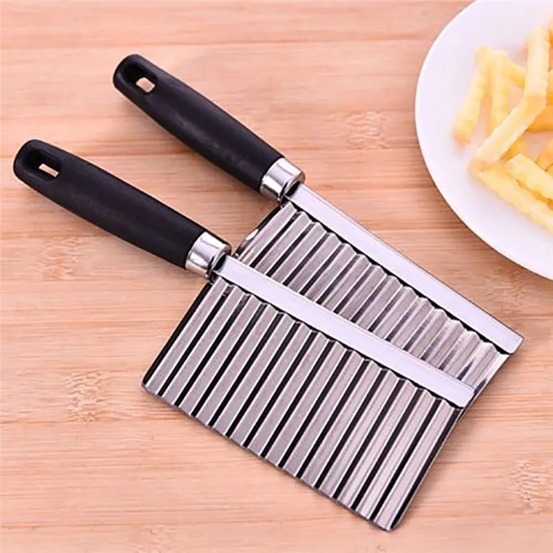 Stainless Steel Potato Wavy Edged Knife Gadget Vegetable Fruit Potato Cutter Peeler Cooking Tools Kitchen Knives Accessories