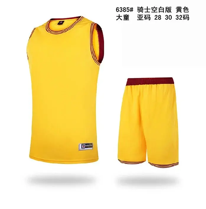 New children basketball jersey sets blank sleeveles jerseys sport