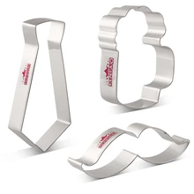 KENIAO Галстук борода пивная кружка формочки для печенья- 3 предметов Печенье / Помадка / Кондитерские изделия / Хлеборезки- Нержавеющая сталь