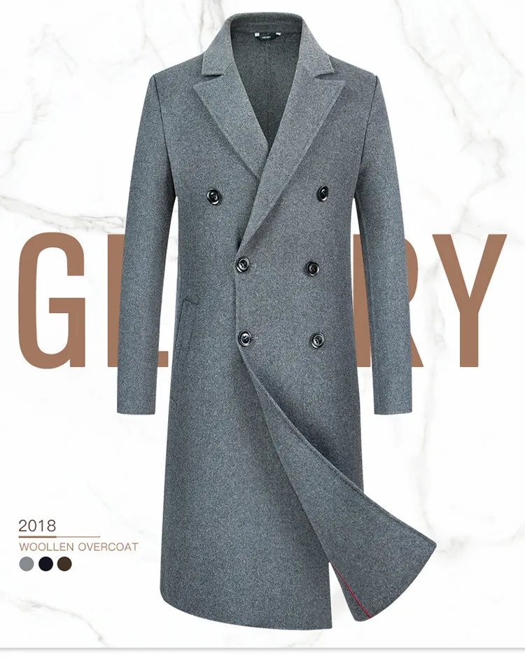 KOLMAKOV пальто Для мужчин s Зима X-длинные шерстяные пальто Для мужчин бренд толстые куртки шерстяной ткани пальто мужской slim fit большие размеры M-3XL