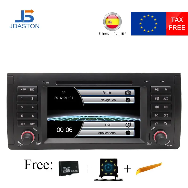 JDASTON Car DVD Player For BMW 5 Series X5 E53 E39 1 Din Radio GPS Navigation Stereo Multimedia RDS Canbus Steering Wheel sd | Автомобили