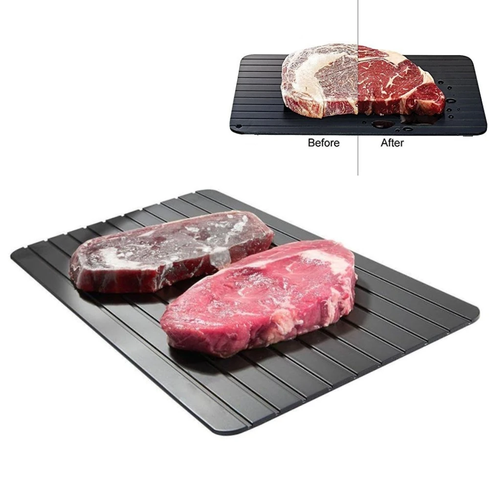 Magic Defrost Tray Metal Plate Defrosting Tray Safe Fast Thawing Frozen Meat Defrost Kitchen Gadget Tool