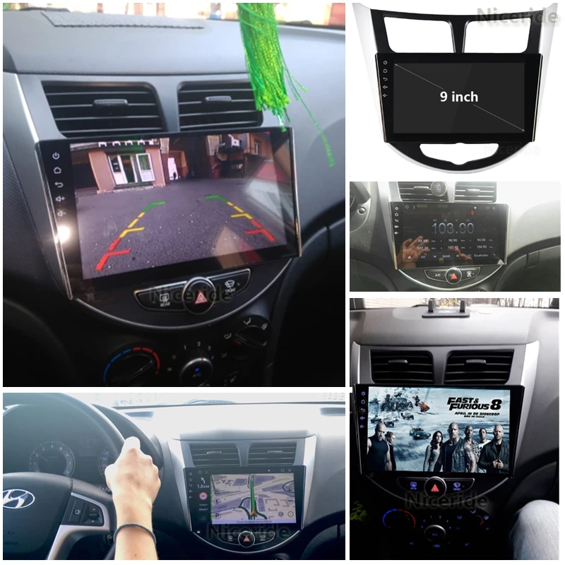 Автомагнитола 2 din 9 дюймов Android DVD GPS мультимедиа для Hyundai Solaris Accent Verna 2011 2015 i25