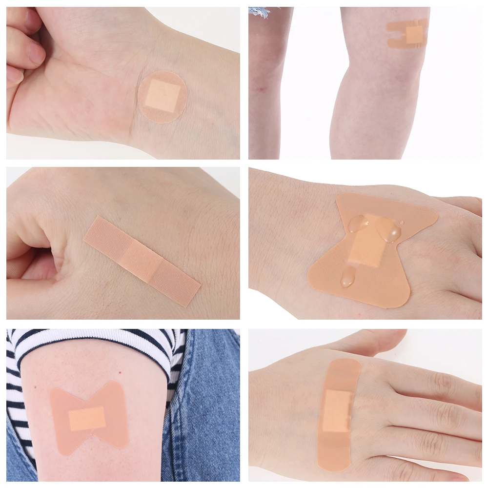 Adhesive Bandages 100PCS Flexible Adhesive Bandages Sterile Water Proof Assorted Round Dot