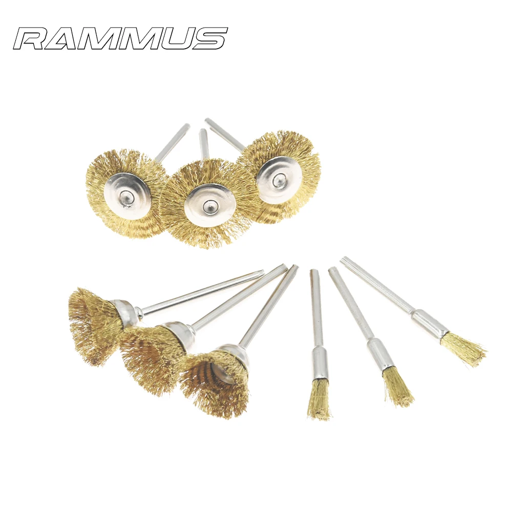 

9pcs Electric Drill Brass Wire Brush Bowl Shape Brush Metal Rust Removing Polishing Head Grinder Grinding Carving Hand Tool